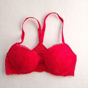 Victoria's secret dream angels racerback demi 32c red lace  bra